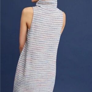 Anthropologie Akemi + Kin Mock Turtleneck Tunic Midi Dress in Pastel Stripes sma